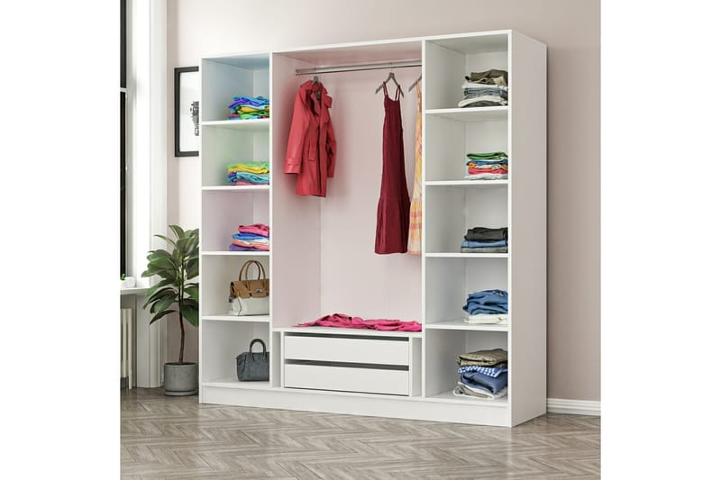 Fruitland Garderob 180 cm - Brun/Vit - Förvaring - Klädförvaring - Garderob & garderobssystem