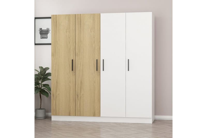 Fruitland Garderob 180 cm - Brun/Vit - Förvaring - Klädförvaring - Garderob & garderobssystem