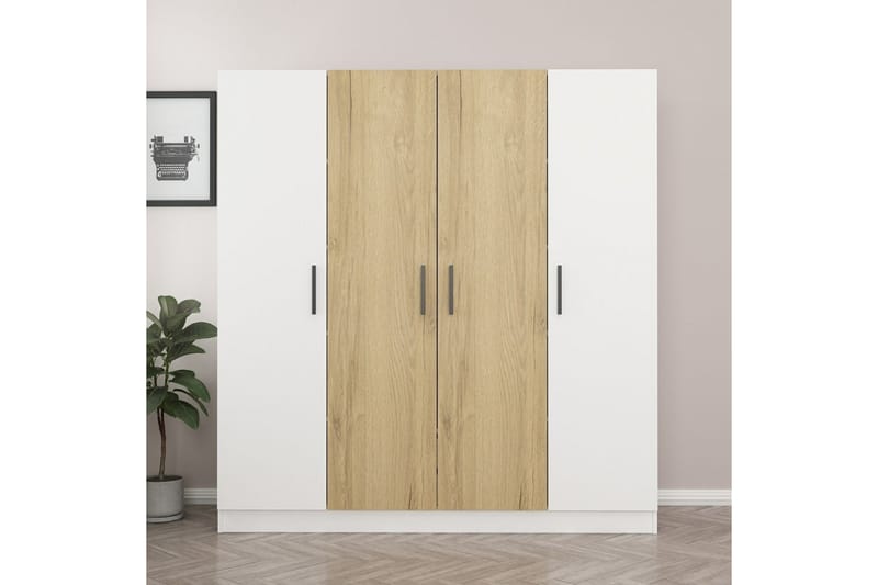 Fruitland Garderob 180 cm - Brun/Vit - Förvaring - Klädförvaring - Garderob & garderobssystem