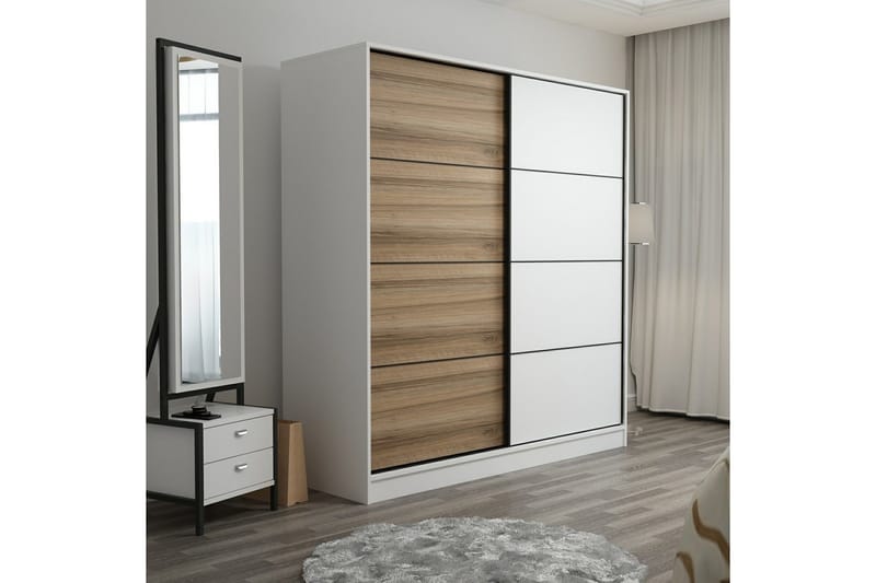 Fruitland Garderob 180 cm - Brun/Vit - Förvaring - Klädförvaring - Garderob & garderobssystem