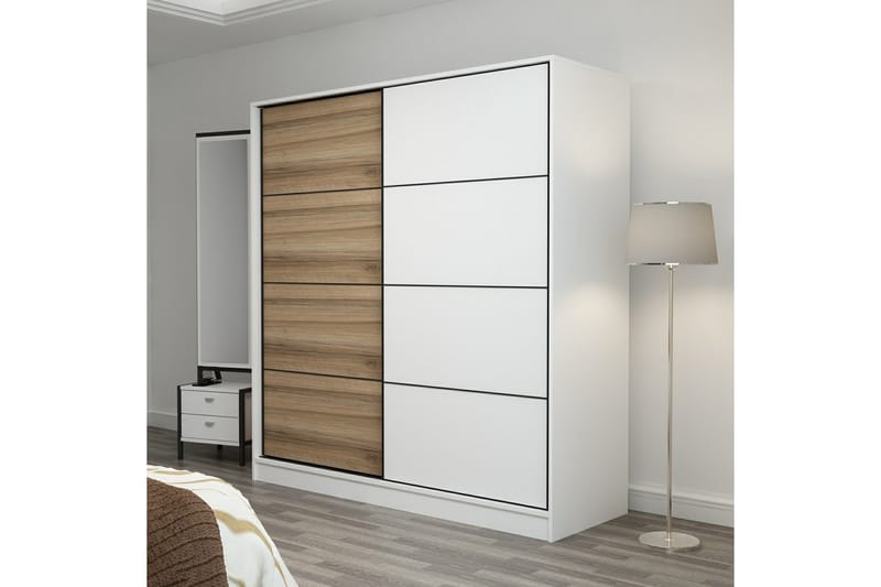 Fruitland Garderob 180 cm - Brun/Vit - Förvaring - Klädförvaring - Garderob & garderobssystem