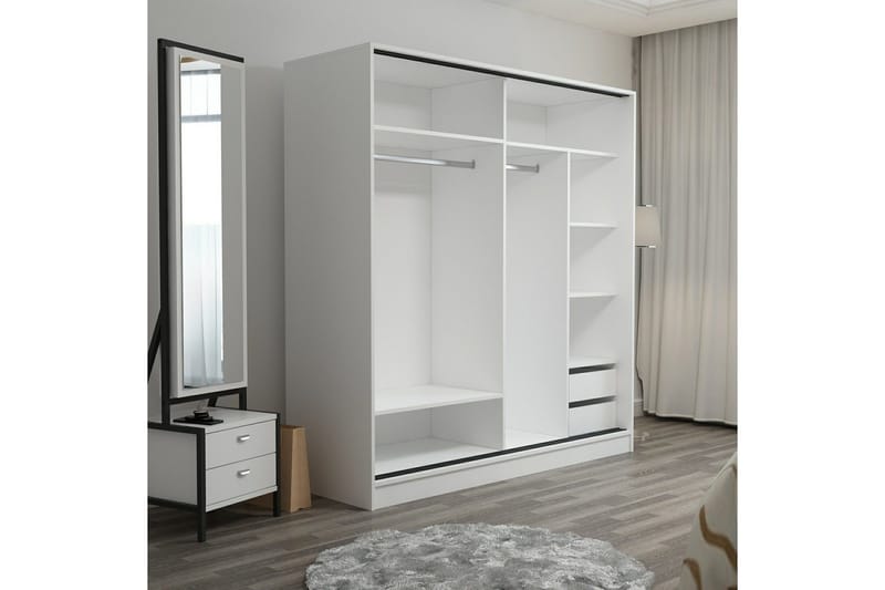 Fruitland Garderob 180 cm - Brun/Vit - Förvaring - Klädförvaring - Garderob & garderobssystem