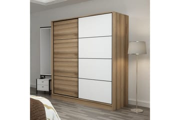 Fruitland Garderob 180 cm - Brun/Vit/Ek - Förvaring - Klädförvaring - Garderob & garderobssystem