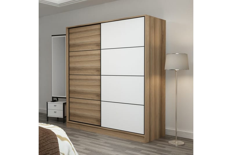 Fruitland Garderob 180 cm - Brun/Vit/Ek - Förvaring - Klädförvaring - Garderob & garderobssystem