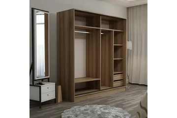 Fruitland Garderob 180 cm - Ek/Grå/Vit - Förvaring - Klädförvaring - Garderob & garderobssystem
