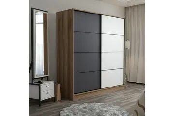 Fruitland Garderob 180 cm - Ek/Grå/Vit - Förvaring - Klädförvaring - Garderob & garderobssystem