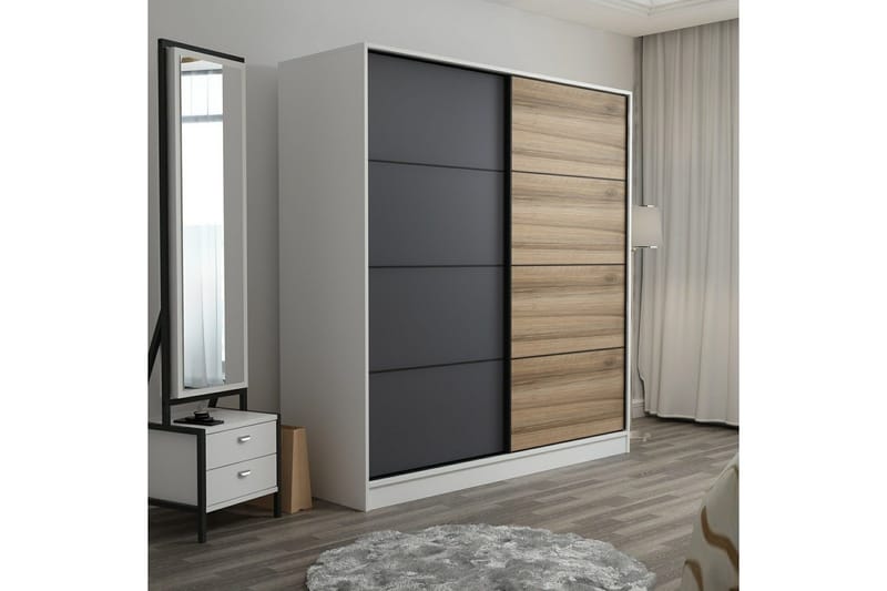 Fruitland Garderob 180 cm - Grå/Brun - Förvaring - Klädförvaring - Garderob & garderobssystem