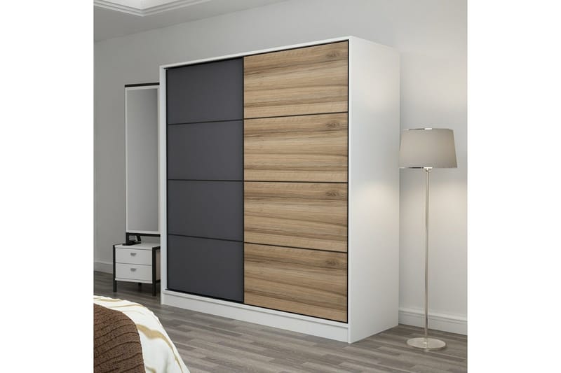 Fruitland Garderob 180 cm - Grå/Brun - Förvaring - Klädförvaring - Garderob & garderobssystem