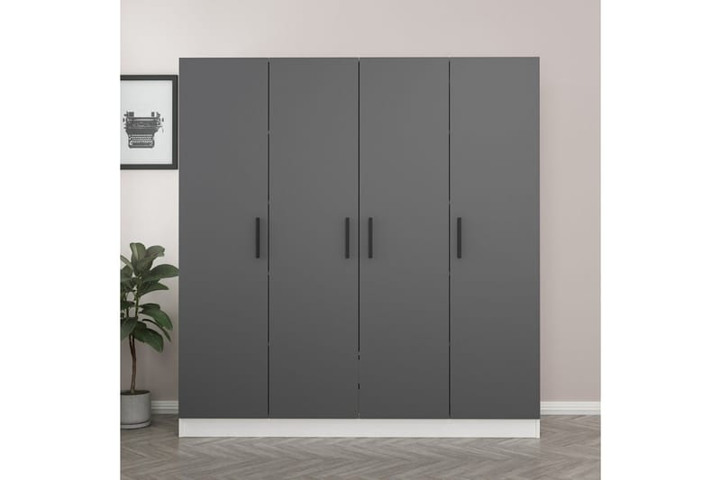 Fruitland Garderob 180 cm - Grå/Vit - Förvaring - Klädförvaring - Garderob & garderobssystem