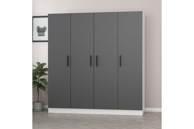 Fruitland Garderob 180 cm - Grå/Vit - Förvaring - Klädförvaring - Garderob & garderobssystem