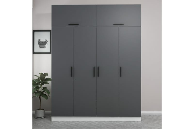 Fruitland Garderob 180 cm - Grå/Vit - Förvaring - Klädförvaring - Garderob & garderobssystem