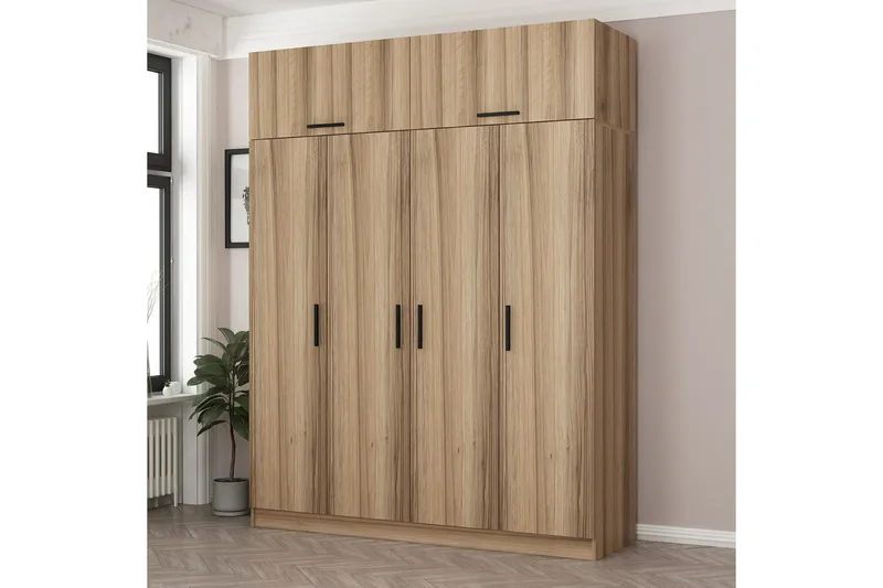 Fruitland Garderob 180 cm i Mörkt Trä, Brun