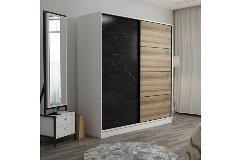 Fruitland Garderob 180 cm - Svart/Brun - Förvaring - Klädförvaring - Garderob & garderobssystem