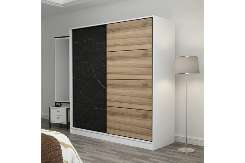 Fruitland Garderob 180 cm - Svart/Brun - Förvaring - Klädförvaring - Garderob & garderobssystem