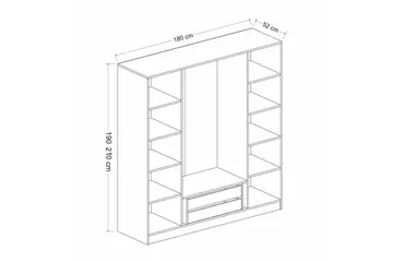 Fruitland Garderob 180 cm - Valnöt - Förvaring - Klädförvaring - Garderob & garderobssystem