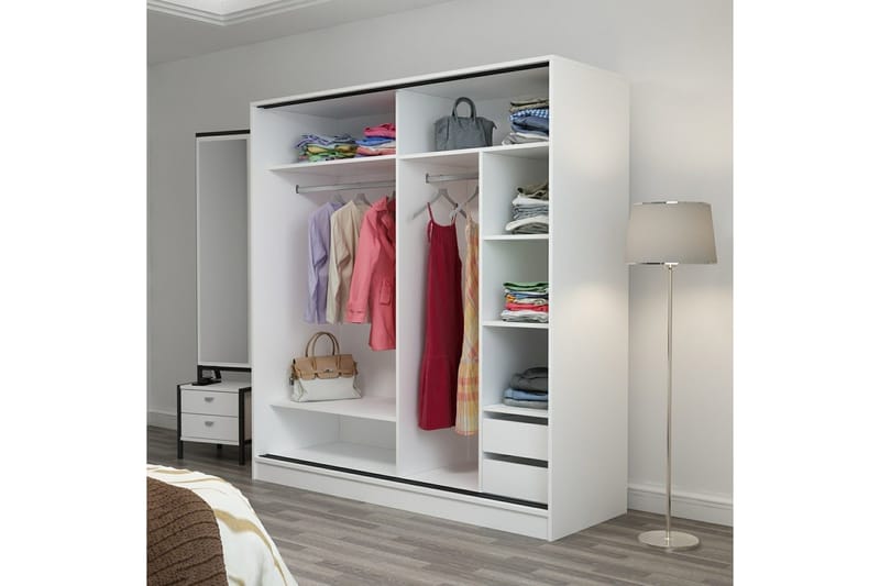 Fruitland Garderob 180 cm - Vit - Förvaring - Klädförvaring - Garderob & garderobssystem