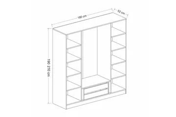 Fruitland Garderob 180 cm - Vit - Förvaring - Klädförvaring - Garderob & garderobssystem