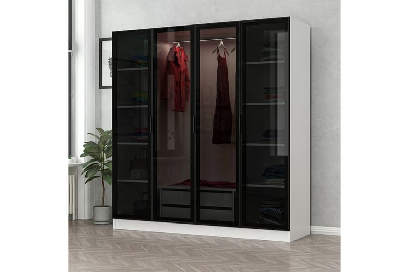 Fruitland Garderob 180 cm - Vit - Förvaring - Klädförvaring - Garderob & garderobssystem