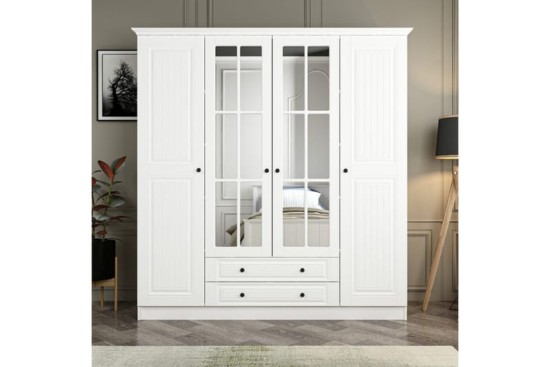 Fruitland Garderob 180 cm - Vit - Förvaring - Klädförvaring - Garderob & garderobssystem