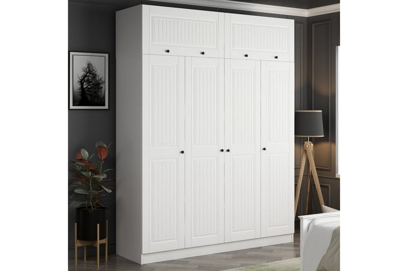Fruitland Garderob 180 cm - Vit - Förvaring - Klädförvaring - Garderob & garderobssystem