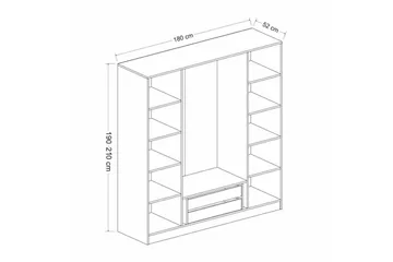 Fruitland Garderob 180 cm - Vit - Förvaring - Klädförvaring - Garderob & garderobssystem