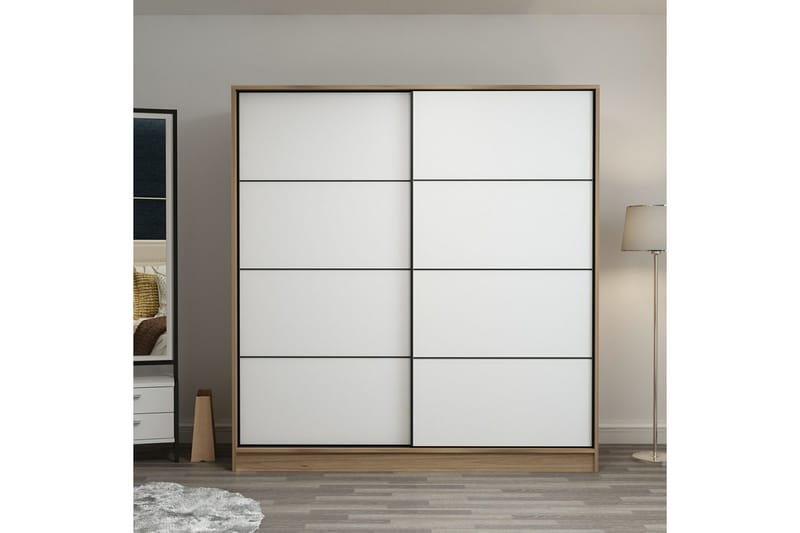 Fruitland Garderob 180 cm - Vit/ek - Förvaring - Klädförvaring - Garderob & garderobssystem