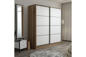 Fruitland Garderob 180 cm - Vit/ek - Förvaring - Klädförvaring - Garderob & garderobssystem