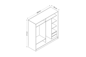 Fruitland Garderob 220 cm - Brun/Vit - Förvaring - Klädförvaring - Garderob & garderobssystem