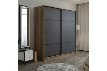 Fruitland Garderob 220 cm - Grå/Ek - Förvaring - Klädförvaring - Garderob & garderobssystem