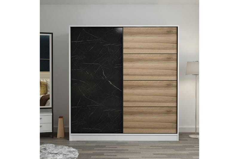 Fruitland Garderob 220 cm - Svart/Brun - Förvaring - Klädförvaring - Garderob & garderobssystem