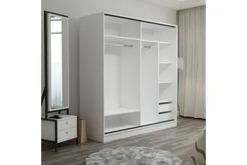 Fruitland Garderob 220 cm - Vit - Förvaring - Klädförvaring - Garderob & garderobssystem