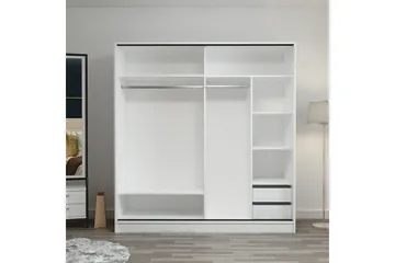 Fruitland Garderob 220 cm - Vit - Förvaring - Klädförvaring - Garderob & garderobssystem