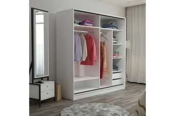 Fruitland Garderob 220 cm - Vit - Förvaring - Klädförvaring - Garderob & garderobssystem