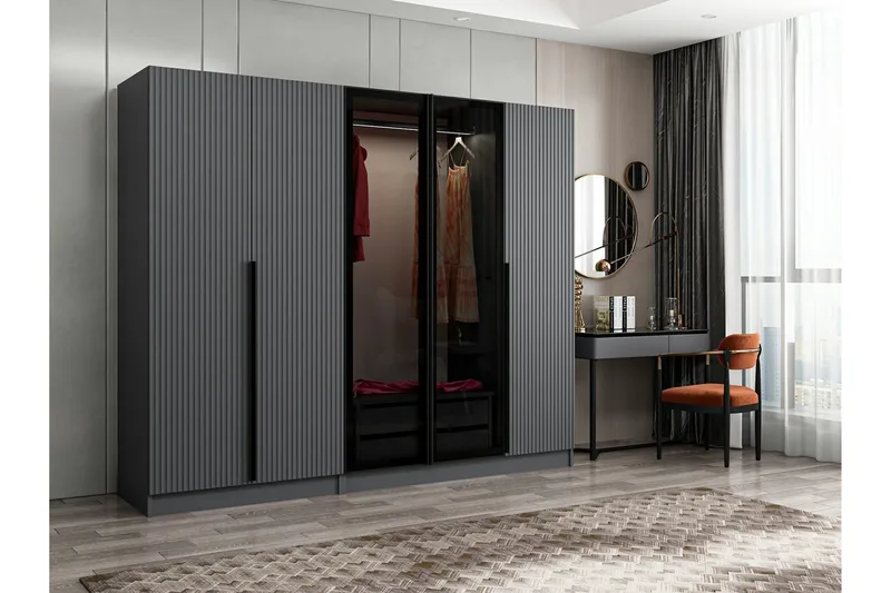 Fruitland Garderob 225 cm - Antracit - Förvaring - Klädförvaring - Garderob & garderobssystem