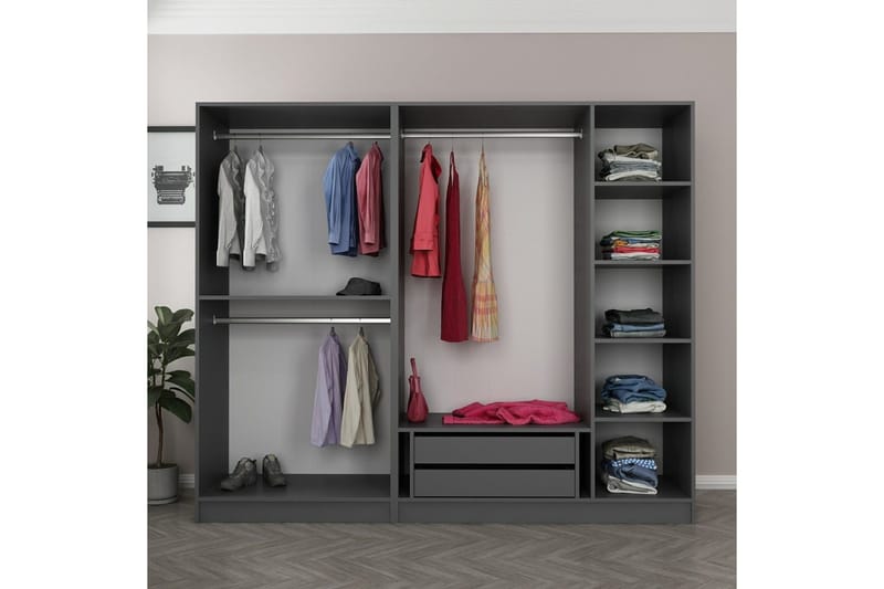 Fruitland Garderob 225 cm - Antracit - Förvaring - Klädförvaring - Garderob & garderobssystem
