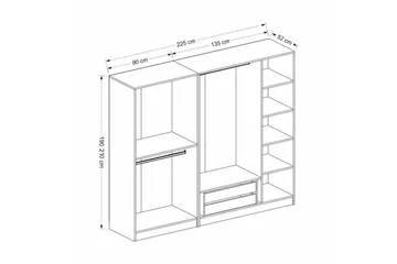 Fruitland Garderob 225 cm - Antracit - Förvaring - Klädförvaring - Garderob & garderobssystem