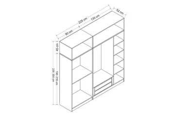 Fruitland Garderob 225 cm - Antracit - Förvaring - Klädförvaring - Garderob & garderobssystem