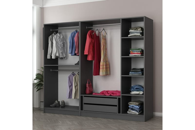 Fruitland Garderob 225 cm - Antracit - Förvaring - Klädförvaring - Garderob & garderobssystem