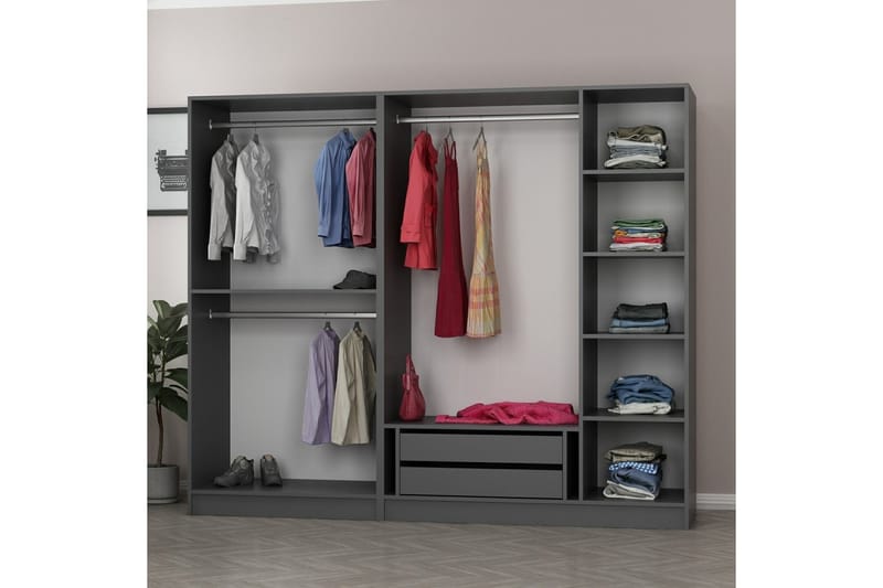 Fruitland Garderob 225 cm - Antracit - Förvaring - Klädförvaring - Garderob & garderobssystem