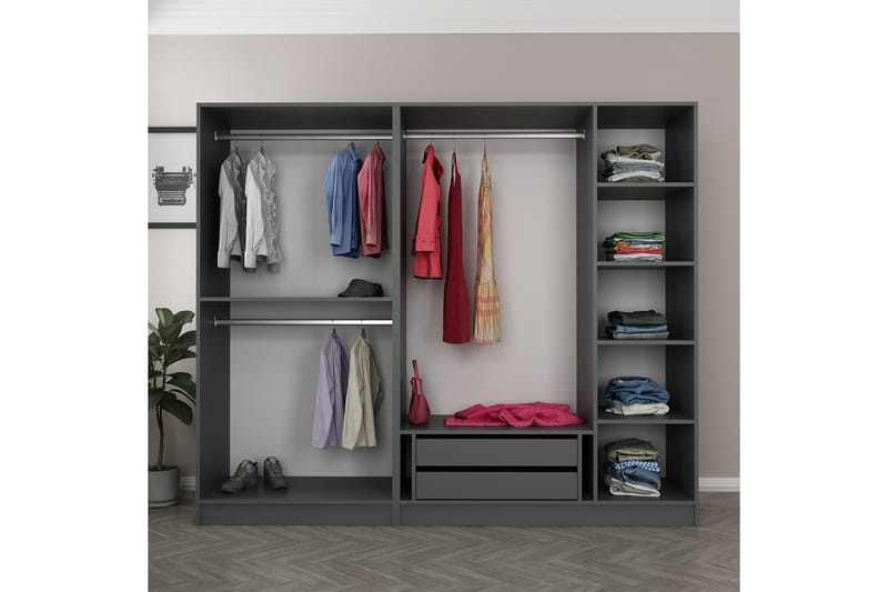 Fruitland Garderob 225 cm - Antracit - Förvaring - Klädförvaring - Garderob & garderobssystem
