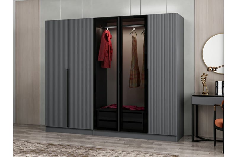 Fruitland Garderob 225 cm - Antracit - Förvaring - Klädförvaring - Garderob & garderobssystem