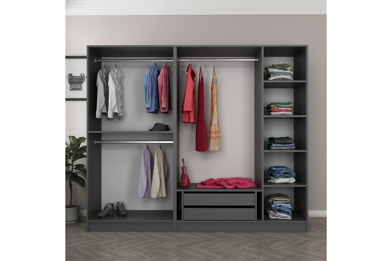 Fruitland Garderob 225 cm - Antracit - Förvaring - Klädförvaring - Garderob & garderobssystem
