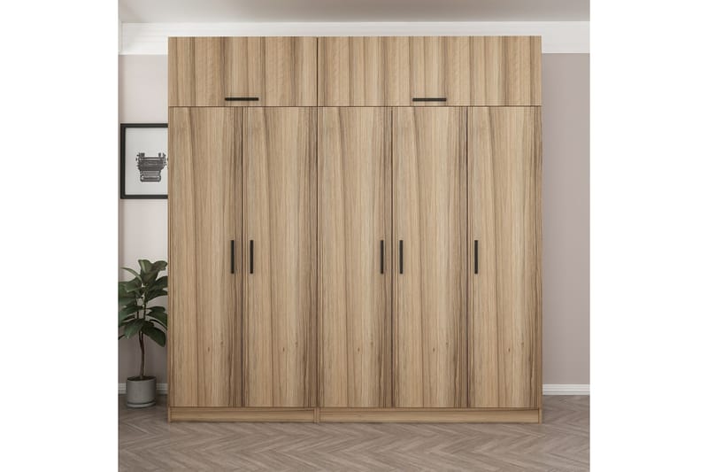 Fruitland Garderob 225 cm - Brun - Förvaring - Klädförvaring - Garderob & garderobssystem