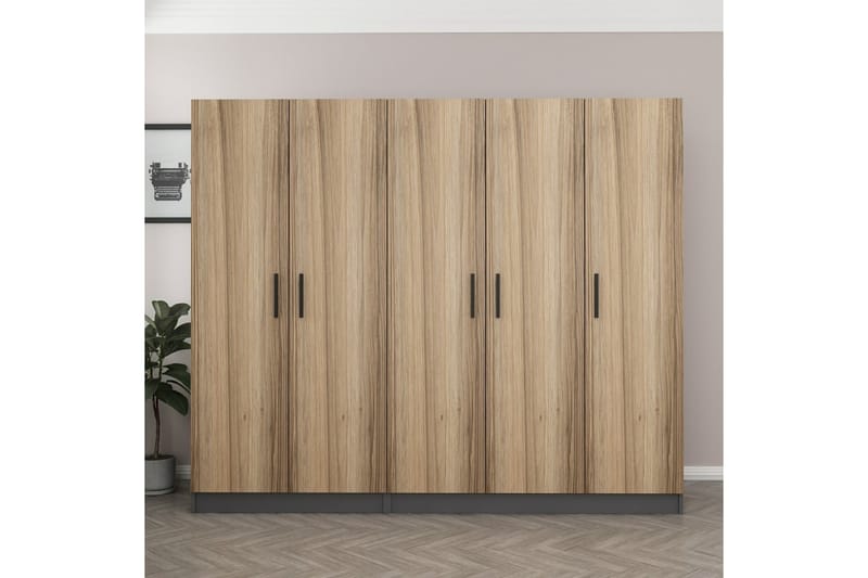 Fruitland Garderob 225 cm - Brun/Grå - Förvaring - Klädförvaring - Garderob & garderobssystem