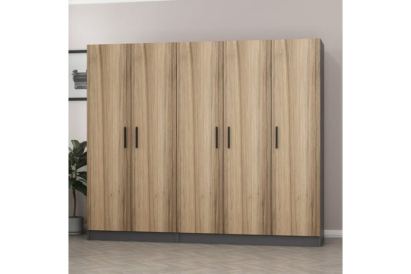 Fruitland Garderob 225 cm - Brun/Grå - Förvaring - Klädförvaring - Garderob & garderobssystem