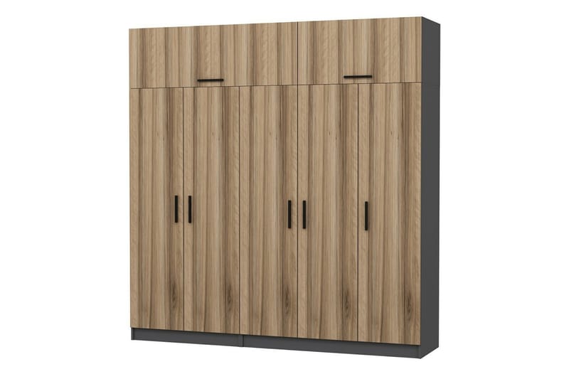 Fruitland Garderob 225 cm - Brun/Grå - Förvaring - Klädförvaring - Garderob & garderobssystem