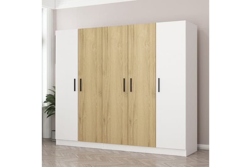 Fruitland Garderob 225 cm - Brun/Vit - Förvaring - Klädförvaring - Garderob & garderobssystem