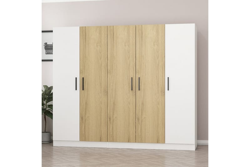 Fruitland Garderob 225 cm - Brun/Vit - Förvaring - Klädförvaring - Garderob & garderobssystem