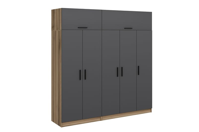Fruitland Garderob 225 cm - Grå/Brun - Förvaring - Klädförvaring - Garderob & garderobssystem