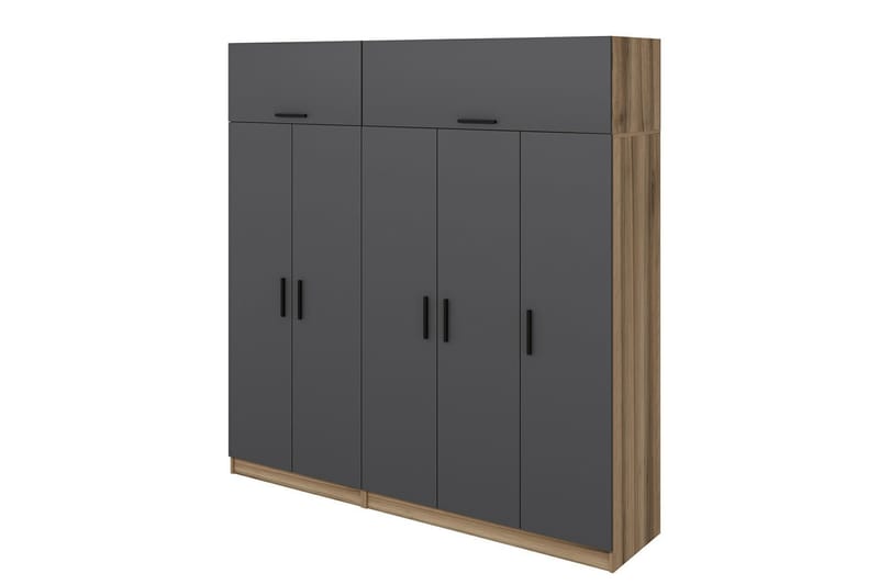 Fruitland Garderob 225 cm - Grå/Brun - Förvaring - Klädförvaring - Garderob & garderobssystem